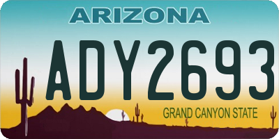 AZ license plate ADY2693
