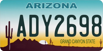 AZ license plate ADY2698