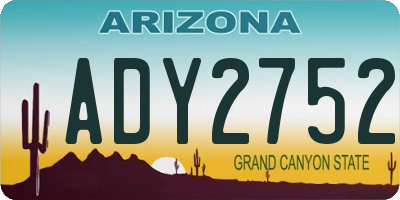 AZ license plate ADY2752
