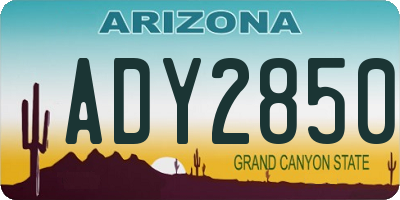 AZ license plate ADY2850