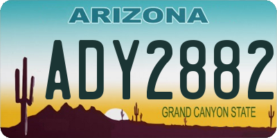 AZ license plate ADY2882
