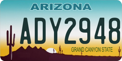 AZ license plate ADY2948