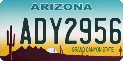 AZ license plate ADY2956