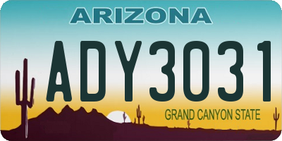 AZ license plate ADY3031