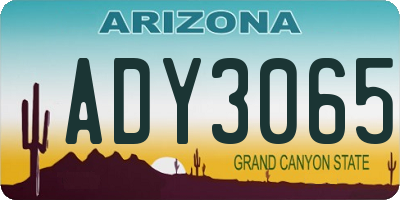 AZ license plate ADY3065