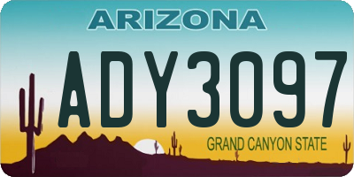 AZ license plate ADY3097
