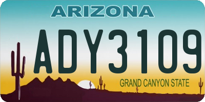 AZ license plate ADY3109