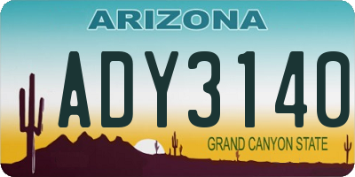 AZ license plate ADY3140
