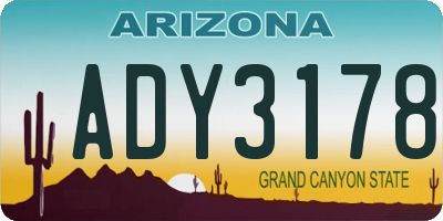 AZ license plate ADY3178