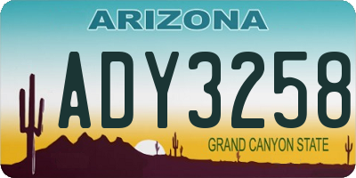 AZ license plate ADY3258