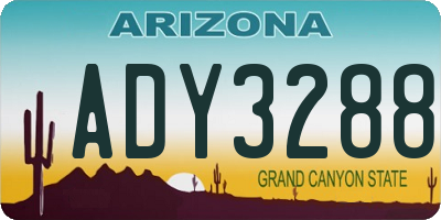 AZ license plate ADY3288