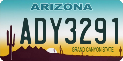 AZ license plate ADY3291