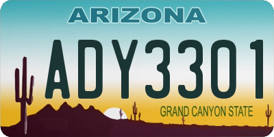 AZ license plate ADY3301