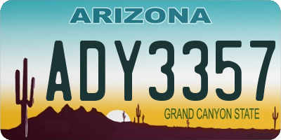 AZ license plate ADY3357