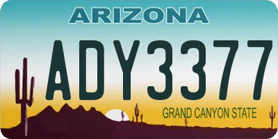 AZ license plate ADY3377
