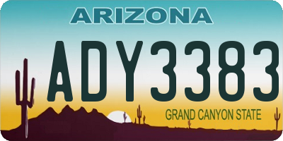 AZ license plate ADY3383