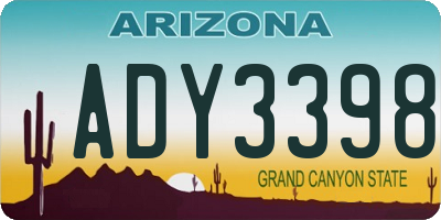 AZ license plate ADY3398