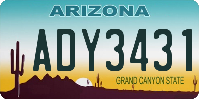 AZ license plate ADY3431