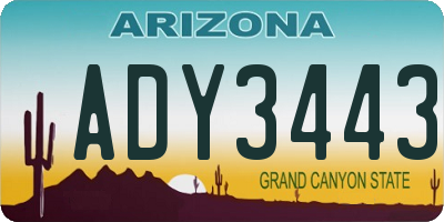 AZ license plate ADY3443