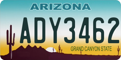 AZ license plate ADY3462