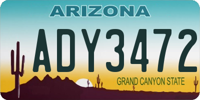AZ license plate ADY3472