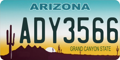 AZ license plate ADY3566