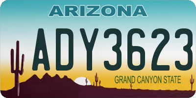 AZ license plate ADY3623