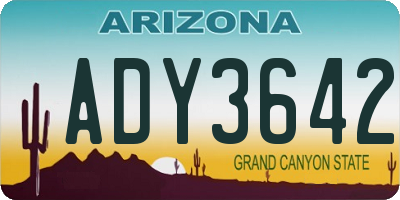 AZ license plate ADY3642