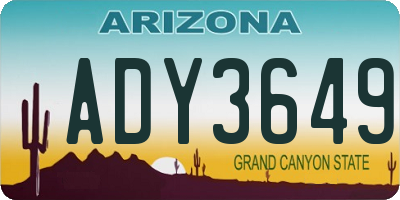 AZ license plate ADY3649