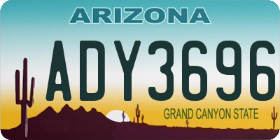 AZ license plate ADY3696