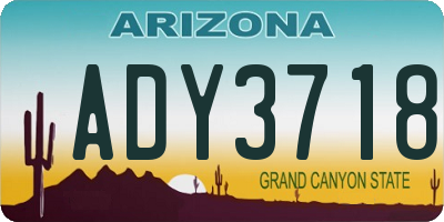 AZ license plate ADY3718