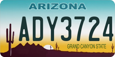 AZ license plate ADY3724