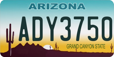 AZ license plate ADY3750