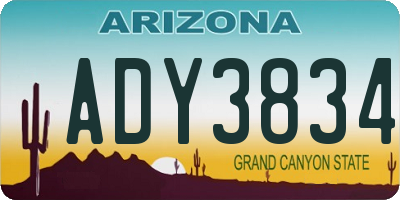 AZ license plate ADY3834