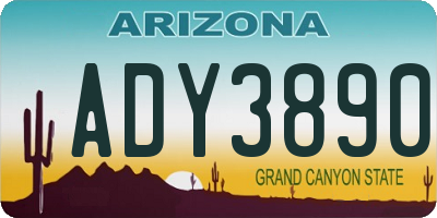 AZ license plate ADY3890
