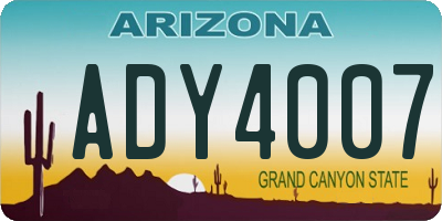 AZ license plate ADY4007