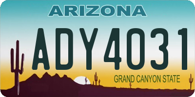 AZ license plate ADY4031