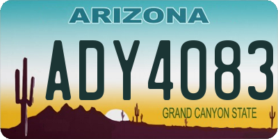 AZ license plate ADY4083