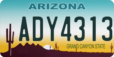 AZ license plate ADY4313