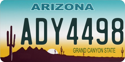 AZ license plate ADY4498