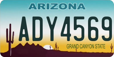 AZ license plate ADY4569