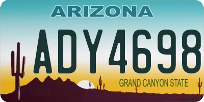 AZ license plate ADY4698