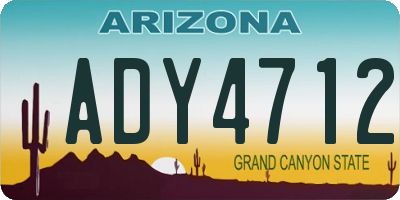 AZ license plate ADY4712