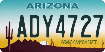 AZ license plate ADY4727