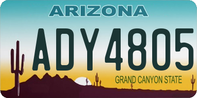 AZ license plate ADY4805
