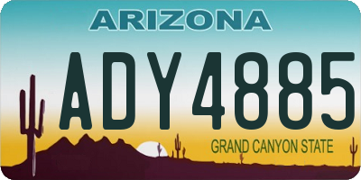 AZ license plate ADY4885