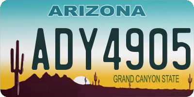 AZ license plate ADY4905