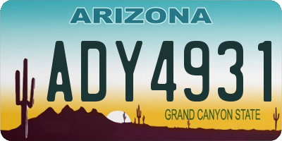 AZ license plate ADY4931