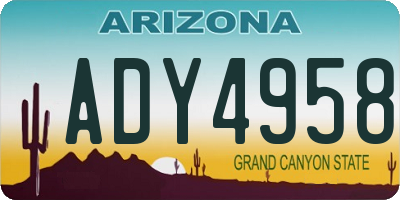 AZ license plate ADY4958