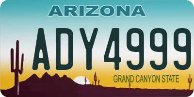 AZ license plate ADY4999